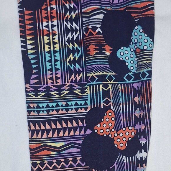 LuLaRoe Leggings One Size OS Disney Minnie Mouse Tribal Aztec Print Buttery Soft - Picture 3 of 4